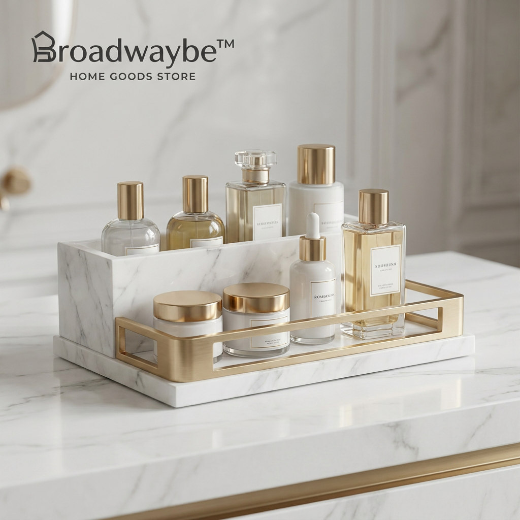 Broadwaybe™ Marble Vanity Organizer Tray
