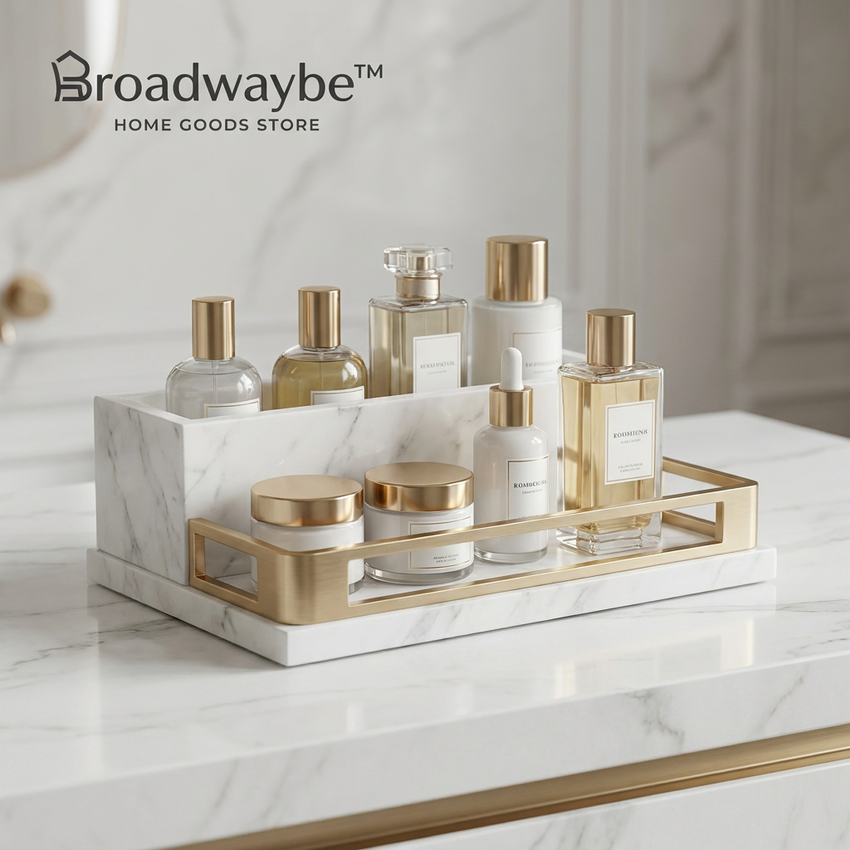 Broadwaybe™ Marble Vanity Organizer Tray