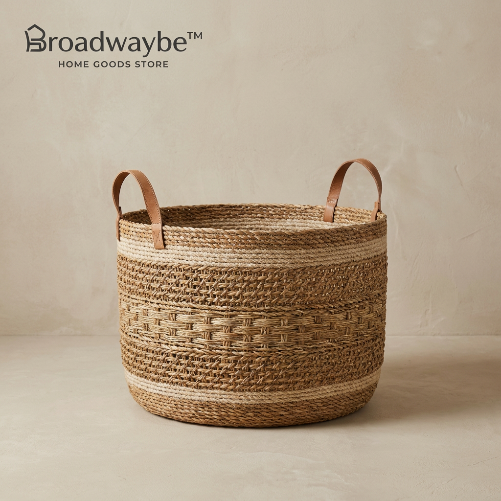 Broadwaybe™ Handwoven Storage Basket with Handles
