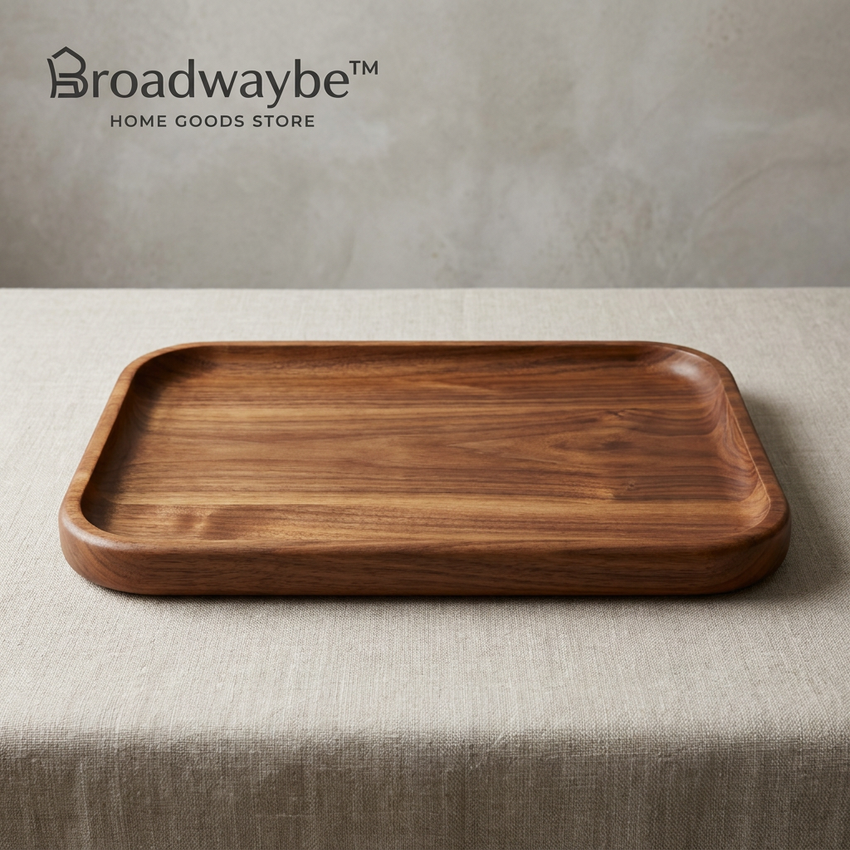 Broadwaybe™ Rounded Wood Serving Tray