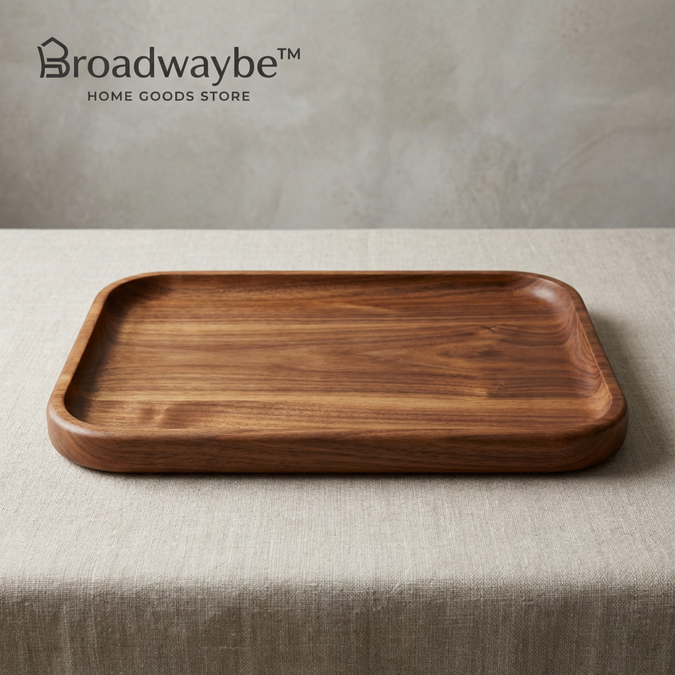 Broadwaybe™ Rounded Wood Serving Tray